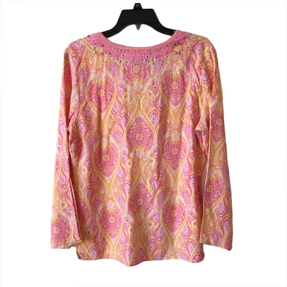 Cynthia Rowley Long Sleeve Style Top/Tunic Studded Size Medium - Picture 5 of 7